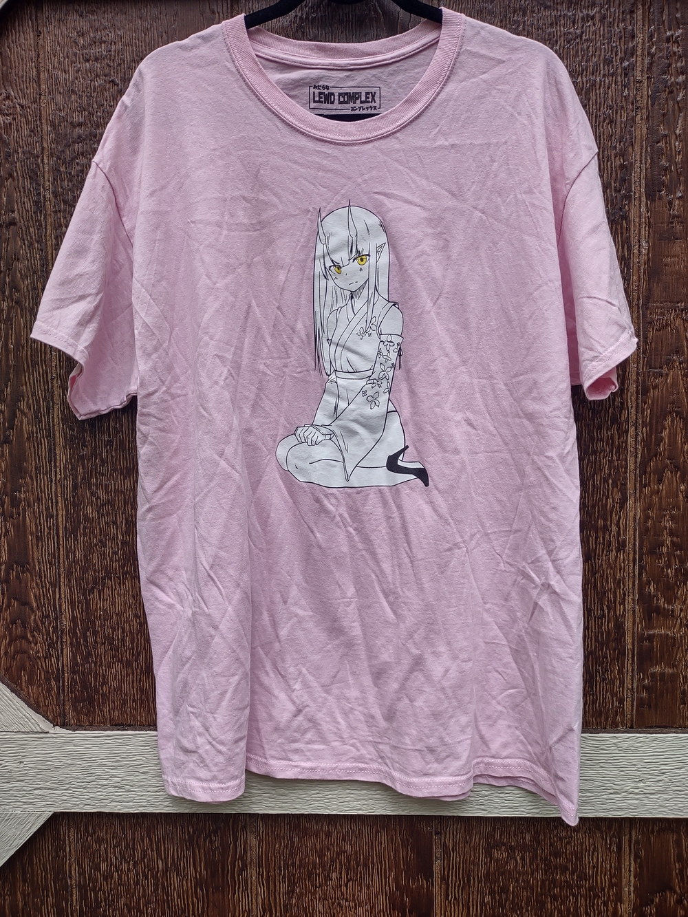 Lewd Complex Love Yueri Pink Graphic Tee Size XL